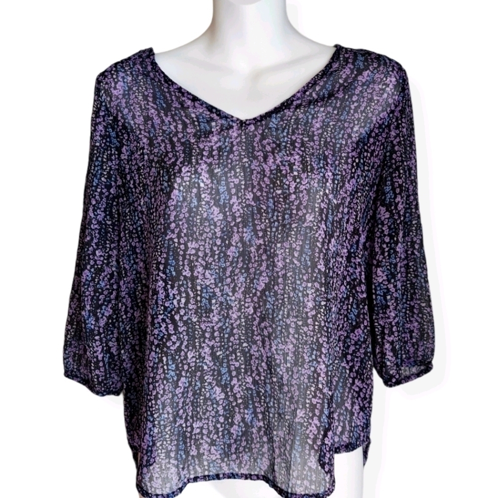 🎃 Octavia XS Sheer Floral Blouse Top